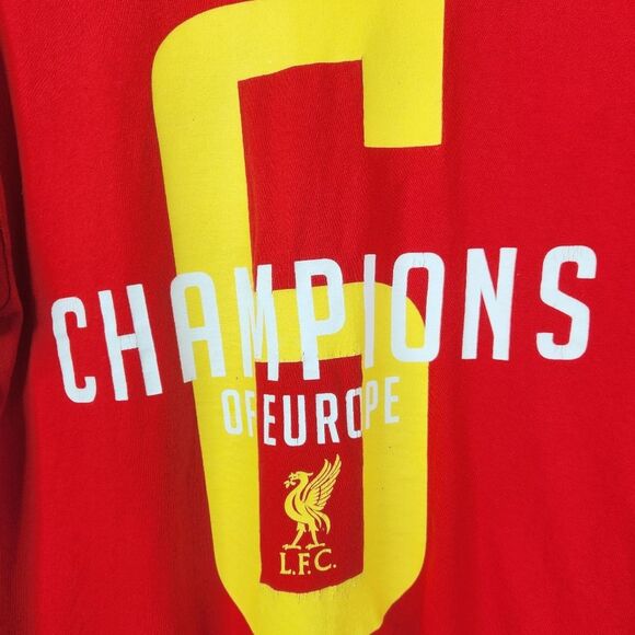 Liverpool FC Mens 6 Times Champions Of Europe Short Sleeve Tee Size Medium - Picture 4 of 6